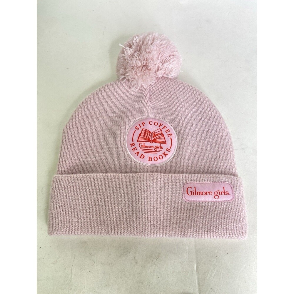 Gilmore Girls Sip Coffee Read Books Pink Knit Pom Beanie Hat Cap Adult OSFM